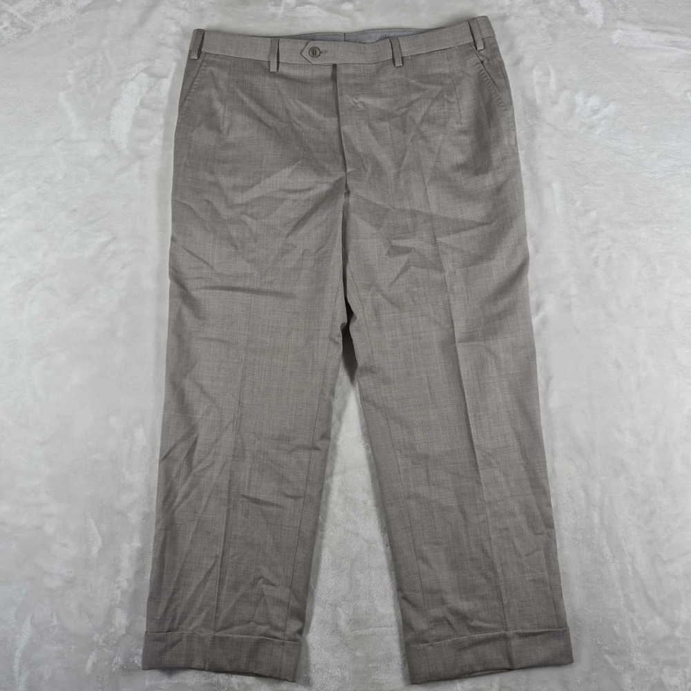 Brioni Tigullio Dress Pants Men's 36x26 (EU 54) Gray Cuffed Hem 100% Wool Italy